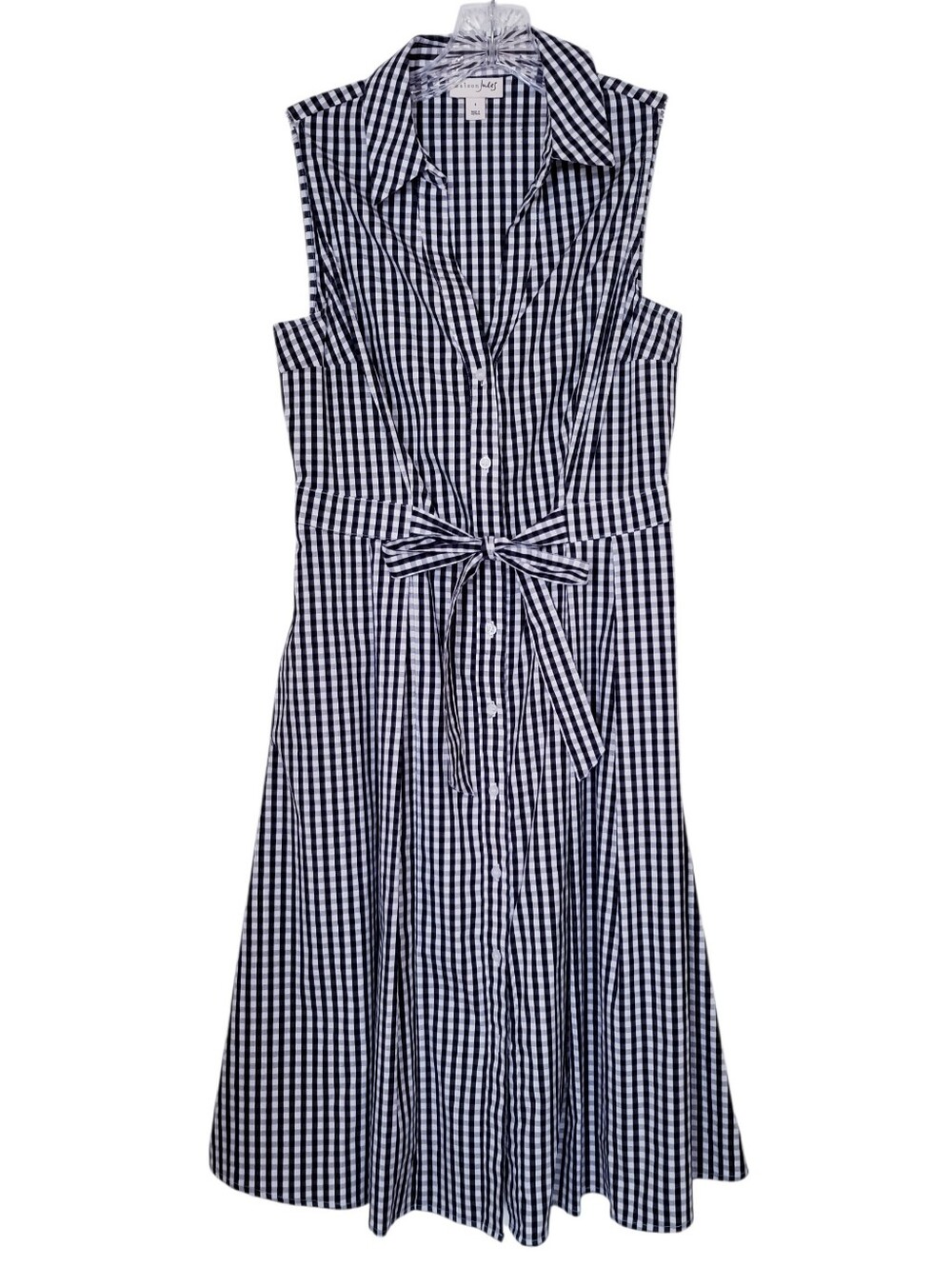 Maison Jules Black White Gingham Dress